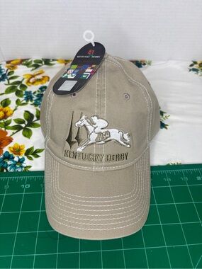 The Game Kentucky Derby Khaki Cap Embroidered Horse Logo Adjustable Summer Hat